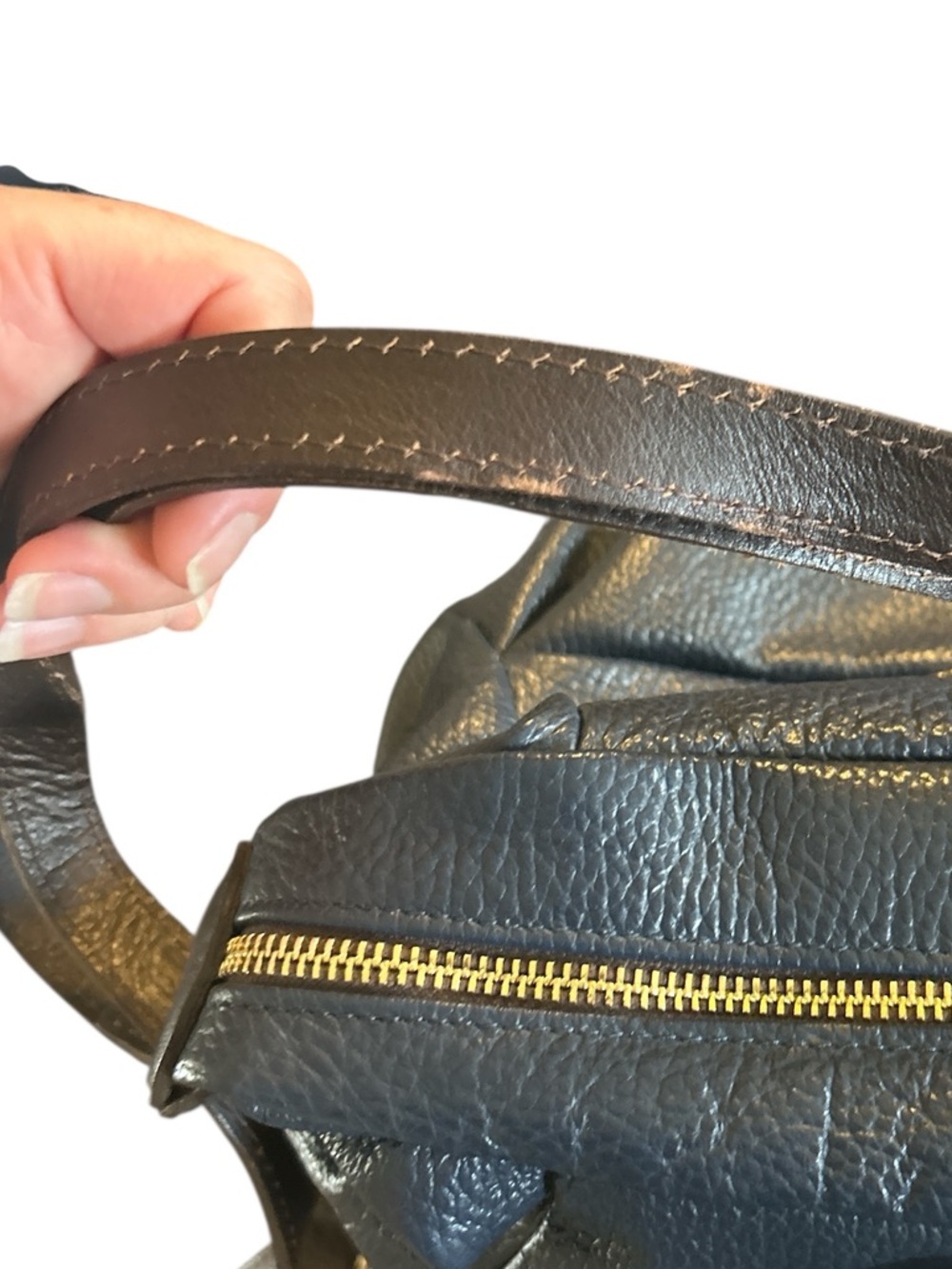 Valentina Genuine Leather Convertible Cross Body Purse Navy Blue Made In Italy - Picture 10 of 11